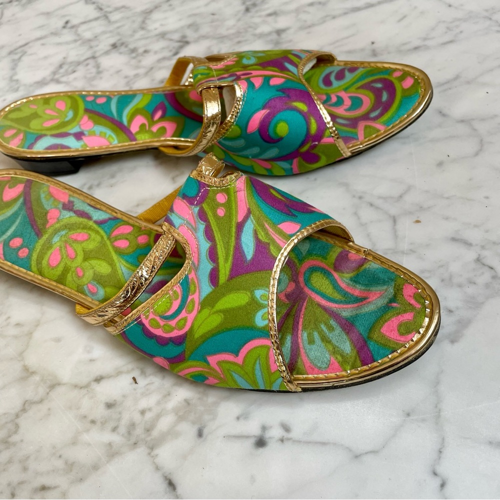 SOLD :: Vintage 60s Sandal Slides - Picture 6 of 10